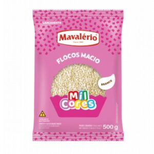 granulado em flocos macio sabor chocolate branco 500g mavalÉrio 10556