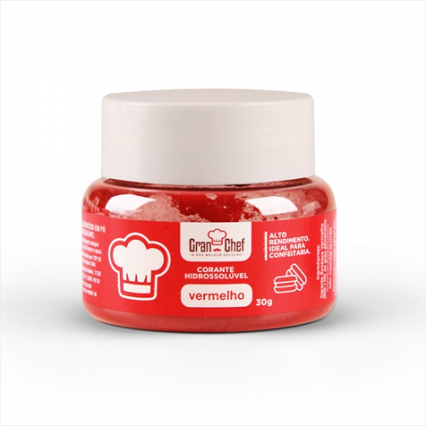 corante hidrossolÚvel vermelho 30g gran chef 3655