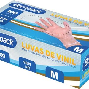 luva de vinil mÉdia sem pÓ bompack c/100un 5807