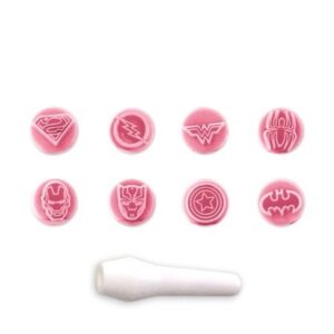 kit mini carimbos herÓis rosa bebÊ c/9 peÇas 9119