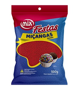 miÇanga colorida vermelha 500g mix 11529