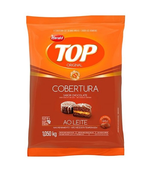 cobertura top gotas ao leite 1,05kg harald 9517