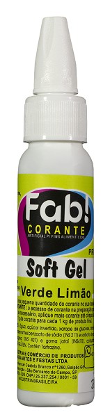 corante fab softgel verde limÃo 25g 10994