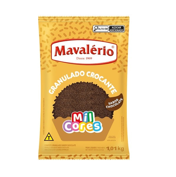 granulado crocante sabor chocolate 1,01kg mavalÉrio 13437