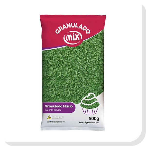 granulado colorido macio verde 500g mix 4195