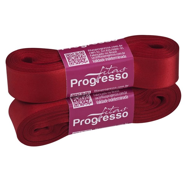 fita cetim 22mm vermelha cor 209 c/10m 9821