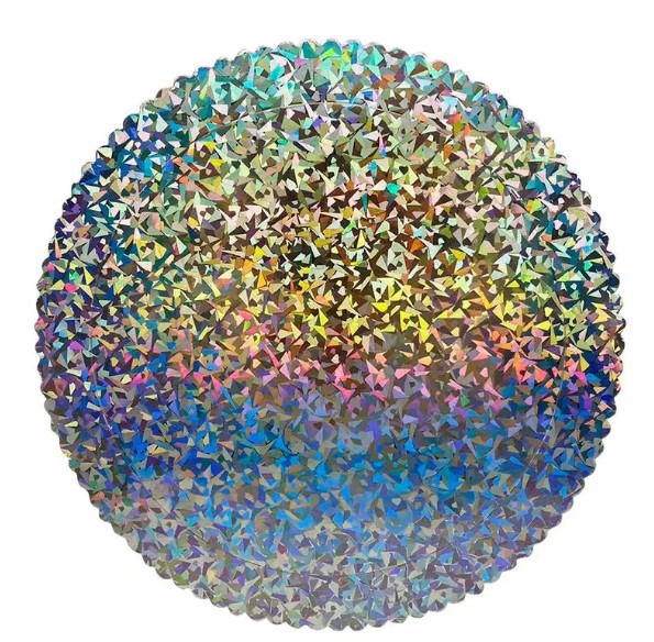 cake board mosaico hologrÁfico 35cm silver plastic 12318