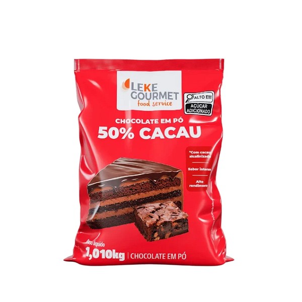chocolate em pÓ 50% cacau 1,010kg leke gourmet 13038