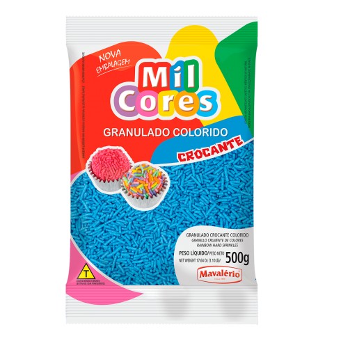 granulado colorido crocante azul 500g mavalÉrio 8950