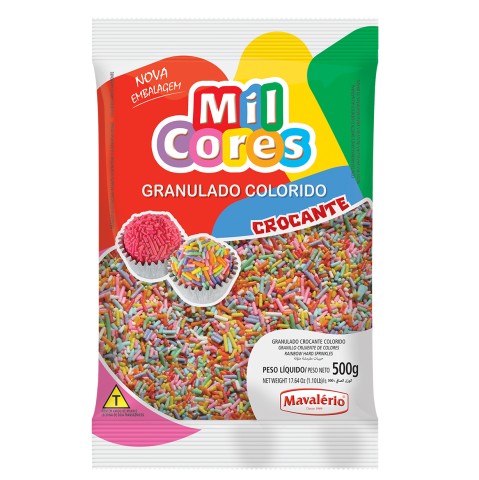 granulado crocante colorido 500g mavalÉrio 8989